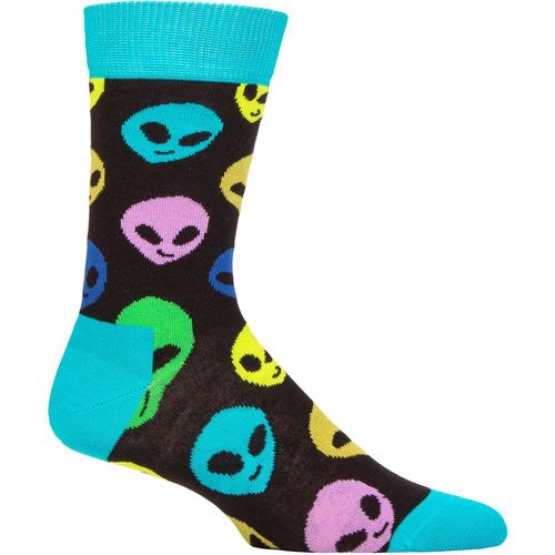 Mens and Ladies 1 Pair Aliens Socks Multi 4-7 Unisex - Happy Socks - Modalova