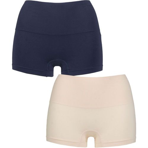 Ladies 2 Pack Ambra Seamless Smoothies Shorties Underwear Navy UK 14-16 - SockShop - Modalova