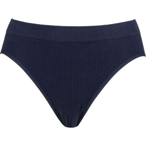 Ladies 1 Pack Organic Cotton Hi Cut Brief Underwear Navy UK 8-10 - Ambra - Modalova