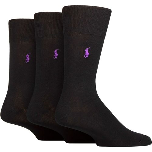 Pair Mercerized Cotton Flat Knit Plain Socks Men's 9-12 Mens - Ralph Lauren - Modalova