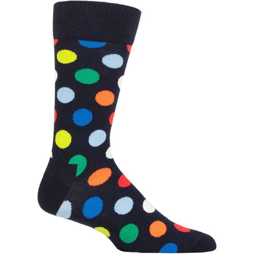 Mens and Ladies 1 Pair Big Dot Combed Cotton Socks Dark Navy 4-7 Unisex - Happy Socks - Modalova