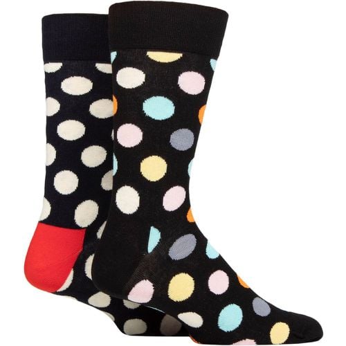 Mens and Ladies 2 Pair Classic Big Dot and Striped Socks 4-7 Unisex - Happy Socks - Modalova