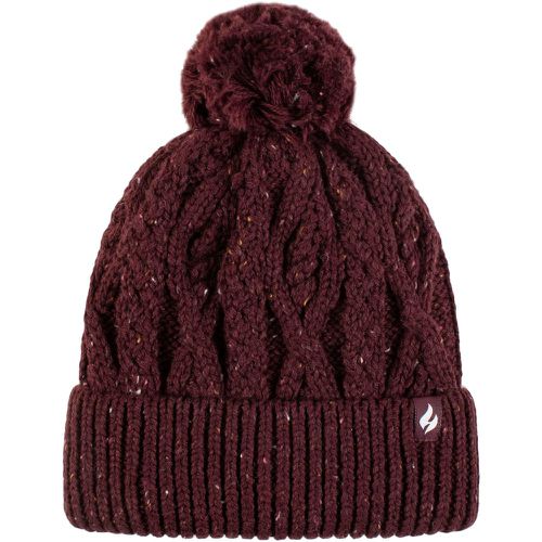 Ladies 1 Pack Heat Holders Salzburg Cable Knit Hat Wine One Size - SockShop - Modalova