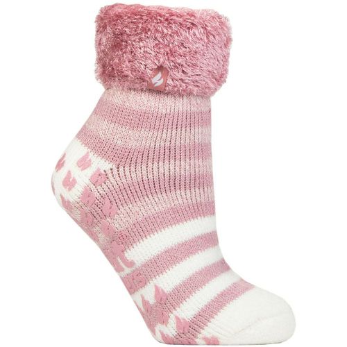 Women's 1 Pair SOCKSHOP Aberfeldy Stripe Lounge Socks Rose Blush 4-8 - Heat Holders - Modalova