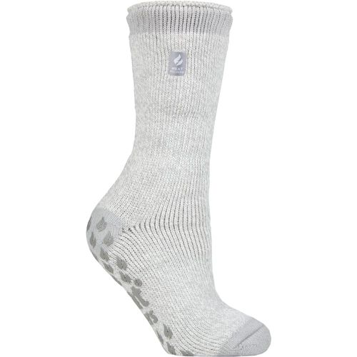 Women's 1 Pair SOCKSHOP 2.3 TOG Plain and Patterned Slipper Socks Florence Silver 4-8 Ladies - Heat Holders - Modalova