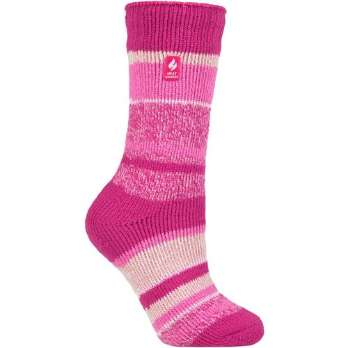 Women's 1 Pair SOCKSHOP 2.3 TOG Patterned Thermal Socks Provence Multi Stripe Berry 4-8 Ladies - Heat Holders - Modalova