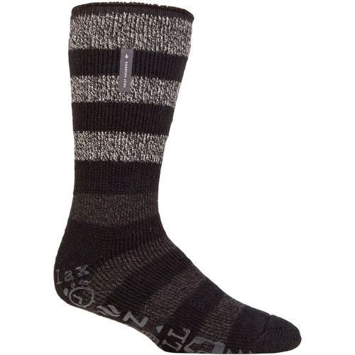 Mens 1 Pair SOCKSHOP Colden Lounge Socks / Charcoal Stripe 6-11 Mens - Heat Holders - Modalova