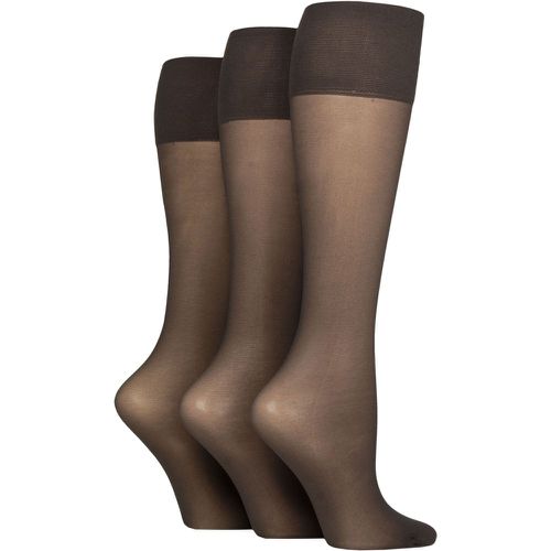 Ladies 3 Pair Charnos 15 Denier Sheer Knee Highs Barely One Size - SockShop - Modalova