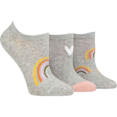 Women's 3 Pair Patterned Cotton Trainer Socks Rainbow 4-8 Ladies - Caroline Gardner - Modalova