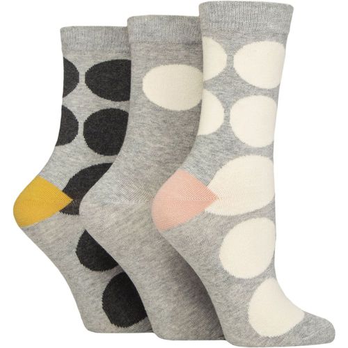 Ladies 3 Pair Caroline Gardner Patterned Cotton Socks Large Spots Light 4-8 - SockShop - Modalova