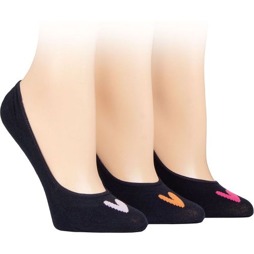 Ladies 3 Pair Casual Shoe Liner Socks Hearts Navy 4-8 - Caroline Gardner - Modalova