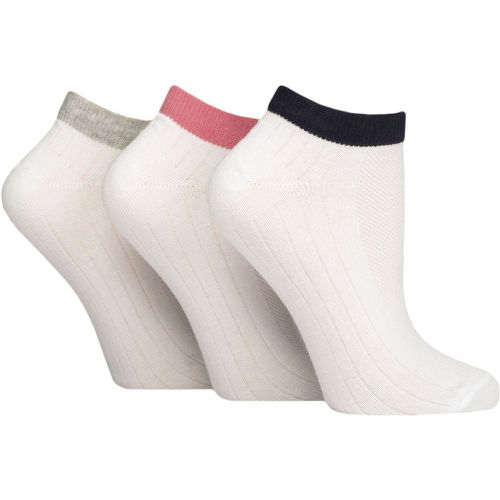 Ladies 3 Pair Organic Cotton Active Trainer Contrast Top Socks Navy One Size - Charnos - Modalova