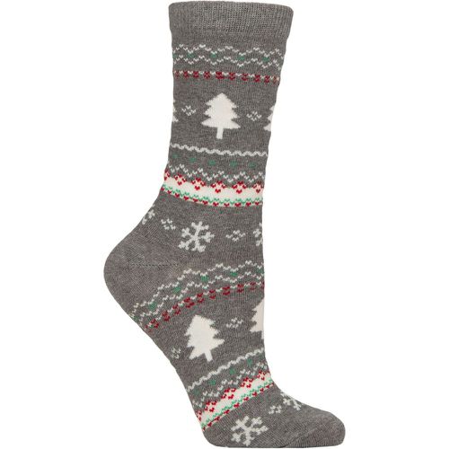 Women's 1 Pair Charnos Christmas Design Cotton Socks Christmas Tree One Size - SockShop - Modalova