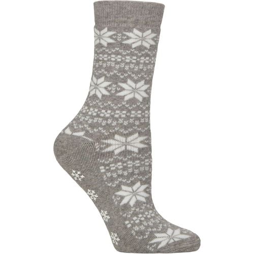 Women's 1 Pair Charnos Christmas Design Slipper Socks Fairisle One Size - SockShop - Modalova