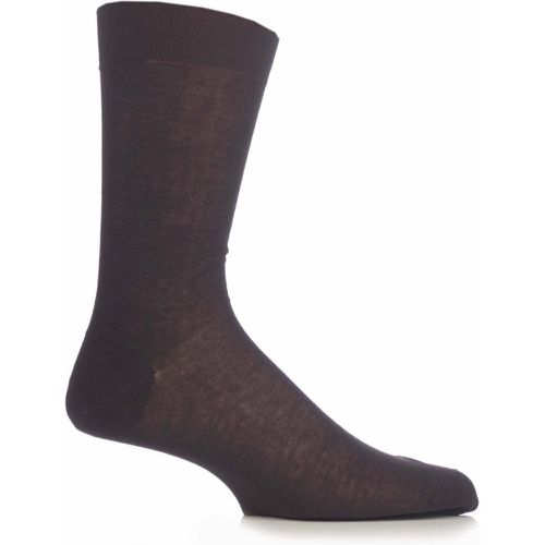 Pair Chocolate Plain 100% Cotton Lisle Socks Men's 6.5-7.5 Mens - Pantherella - Modalova