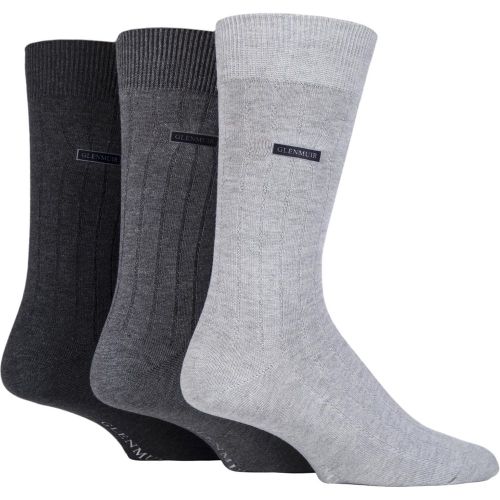 Pair Charcoal Classic Bamboo Ribbed Socks Men's 7-11 Mens - Glenmuir - Modalova