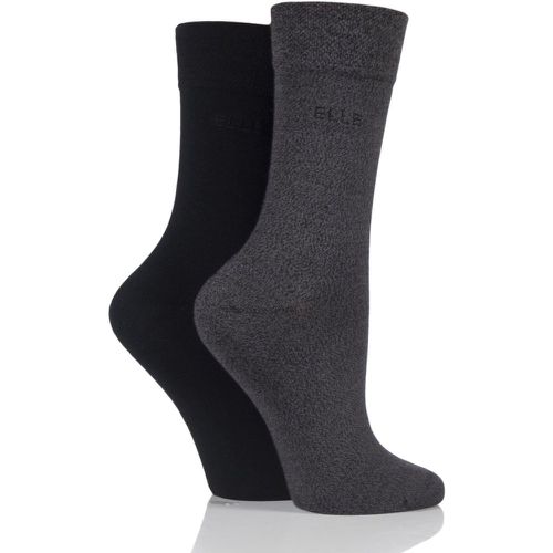 Pair / Black Plain Bamboo Fibre Socks Ladies 4-8 Ladies - Elle - Modalova
