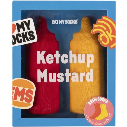 EAT MY SOCKS 2 Pair Ketchup and Mustard Cotton Socks Assorted One Size - SockShop - Modalova