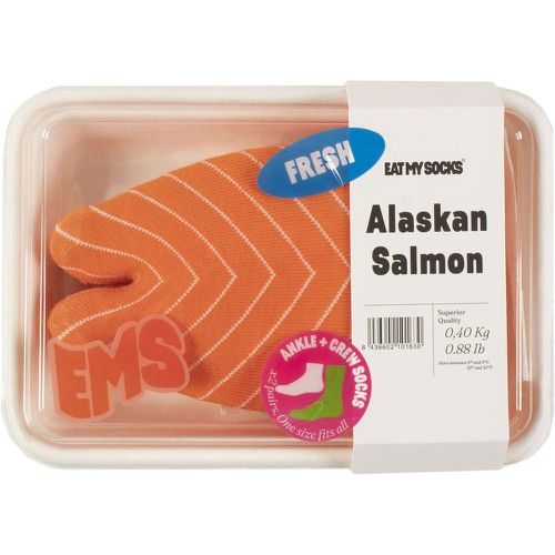 Pair Alaskan Salmon Cotton Socks Salmon One Size - EAT MY SOCKS - Modalova
