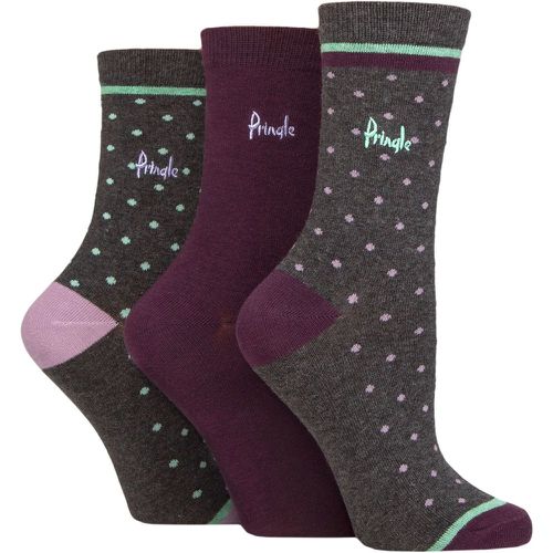 Women's 3 Pair Patterned Cotton and Recycled Polyester Socks Small Polka Dot Charcoal 4-8 Ladies - Pringle - Modalova