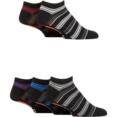 Mens 5 Pair Striped Regenerated Cotton Trainer Socks / Stripe 6-11 - Farah - Modalova