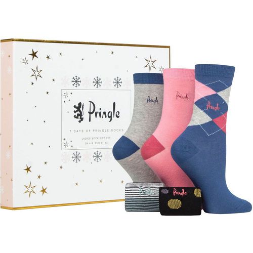 Ladies 7 Pair 7 Days of Socks Christmas Gift Set Assorted 4-8 Ladies - Pringle - Modalova