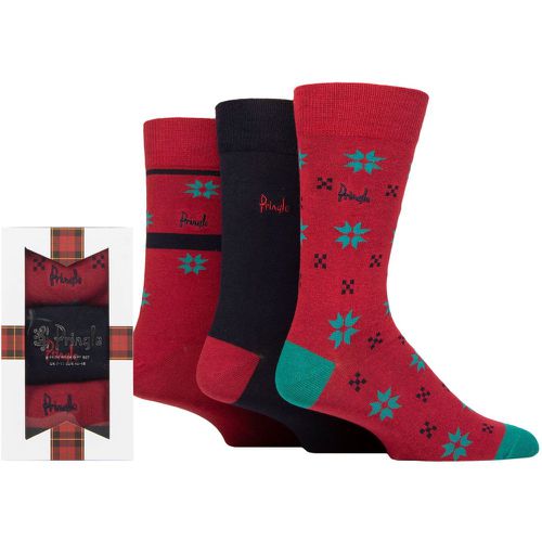 Mens 3 Pair Tartan Ribbon Cotton Gift Boxed Socks Red / Navy 7-11 Mens - Pringle - Modalova