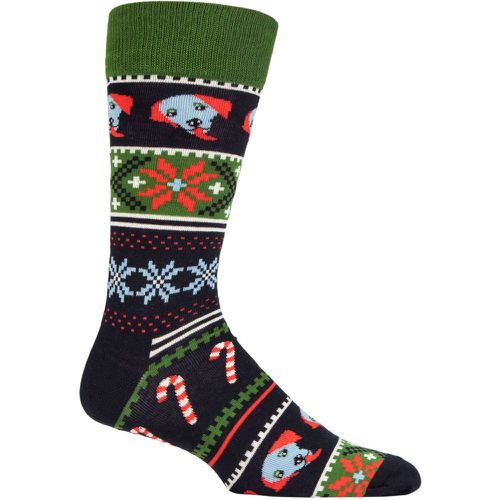 Mens and Ladies 1 Pair Happy Holidays Socks Navy 4-7 Unisex - Happy Socks - Modalova