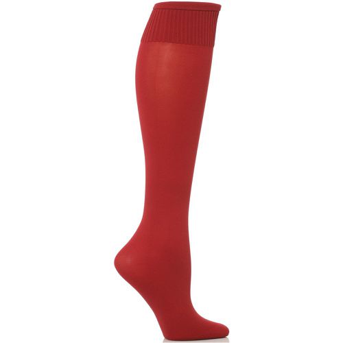 Pair Red Cinzia Microfibre Knee Highs Ladies One Size - Trasparenze - Modalova