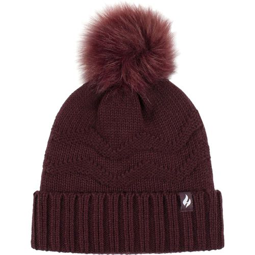 Women's 1 Pack Cotswolds Turnover Pom Pom Hat Wine One Size - Heat Holders - Modalova