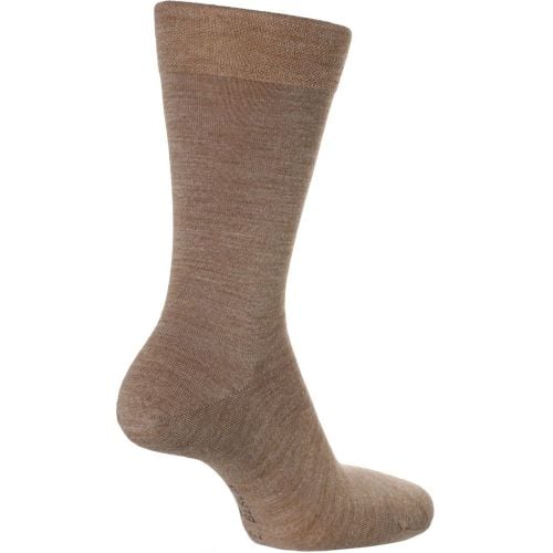 Pair Nutmeg Melange Sensitive Berlin Virgin Wool Left and Right Socks With Comfort Cuff Men's 5.5-8 Mens - Falke - Modalova