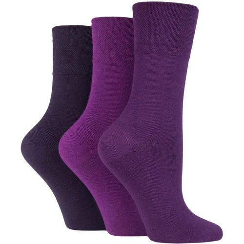 Ladies 3 Pair FootNurse Gentle Grip Diabetic Socks Mix 4-8 - Iomi - Modalova