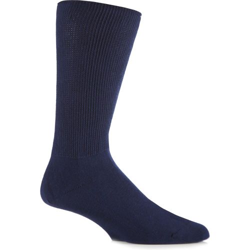 Pair Navy Footnurse Oedema Extra Wide Cotton Socks Men's 6-8.5 Mens - Iomi - Modalova