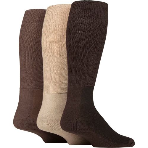 Mens and Ladies 3 Pair Footnurse Cushion Foot Bamboo Diabetic Knee High Socks Coffee Bean 12-14 Unisex - Iomi - Modalova