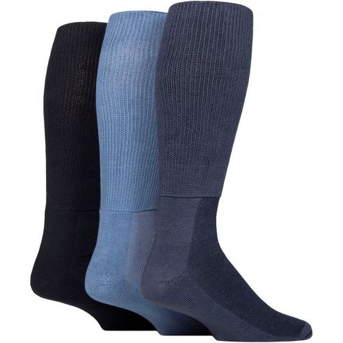 Mens and Women's 3 Pair Footnurse Cushion Foot Bamboo Diabetic Knee High Socks Denim 9-11 Unisex - Iomi - Modalova