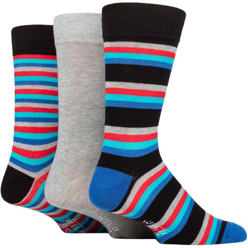 Mens 3 Pair SOCKSHOP Wildfeet Patterned Spots and Stripes Bamboo Socks Stripes 7-11 Mens - Wild Feet - Modalova