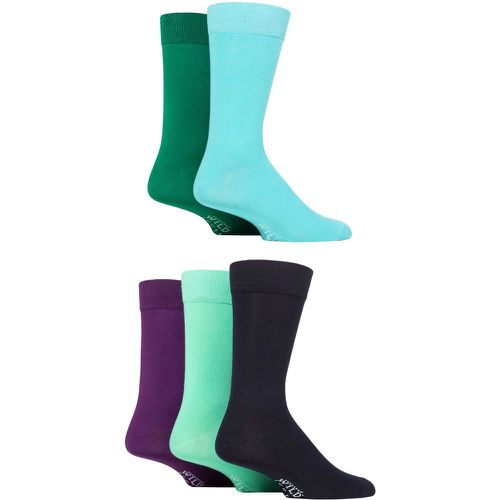 Mens 5 Pair SOCKSHOP Wildfeet Plain Bamboo Socks Blue / Green / Navy / Mint / Purple 7-11 Mens - Wild Feet - Modalova