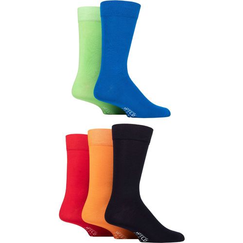 Mens 5 Pair SOCKSHOP Wildfeet Plain Bamboo Socks Blue / Lime / Black / Orange / Red 7-11 Mens - Wild Feet - Modalova