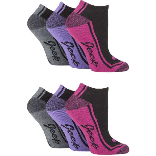 Women's 6 Pair Performance Polyester Cushioned Trainer Socks 4-8 Ladies - Jeep - Modalova