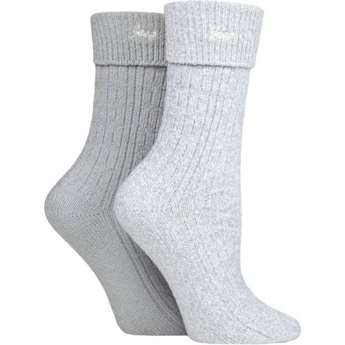 Women's 2 Pair Super Soft Turn Over Top Polyester Boot Socks Slate / White 4-8 Ladies - Jeep - Modalova