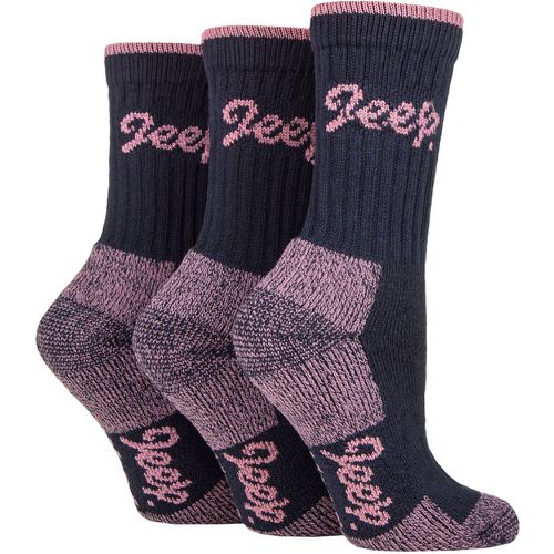 Women's 3 Pair Luxury Terrain Boot Socks Navy / Rose 4-8 Ladies - Jeep - Modalova