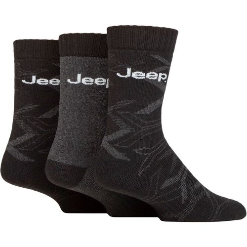 Mens 3 Pair Camo Cotton Boot Socks / Charcoal 6-11 - Jeep - Modalova