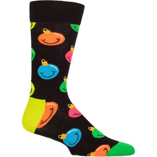 Mens and Ladies 1 Pair Jingle Smiley Socks Multi 4-7 Unisex - Happy Socks - Modalova