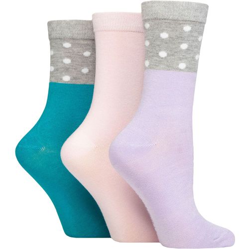 Ladies 3 Pair Wildfeet Patterned Bamboo Socks Spots Purple / Pink / Teal 4-8 - SockShop - Modalova