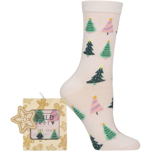 Women's 1 Pair Wildfeet Bamboo Christmas Gift Boxed Socks Trees 4-8 - SockShop - Modalova