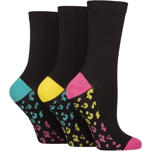 Women's 3 Pair Wildfeet Patterned Bamboo Socks Sole Animal Print 4-8 Women's - SockShop - Modalova