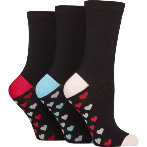 Women's 3 Pair Wildfeet Patterned Bamboo Socks Sole Hearts 4-8 Women's - SockShop - Modalova