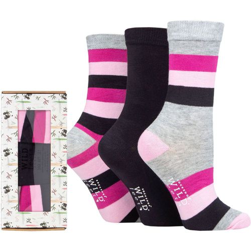 Women's 3 Pair SOCKSHOP Wildfeet Bamboo Gift Box Wide Stripe 4-8 Ladies - Wild Feet - Modalova