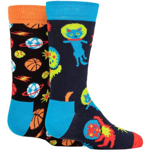 Kids 2 Pair Spacetime Socks Multi 2-3 Years - Happy Socks - Modalova