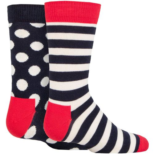 Kids 2 Pair Stripe Sock Navy 2-3 Years - Happy Socks - Modalova